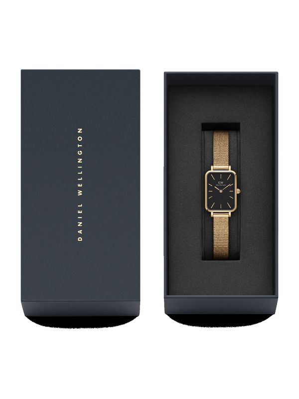 Daniel Wellington Daniel Wellington Analogna ura 'Quadro Pressed Evergold G Black'  zlata / črna