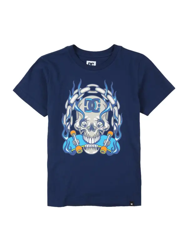 DC Shoes DC Shoes Funkcionalna majica 'BURNING SKULL'  mornarska / svetlo modra / siva / bela