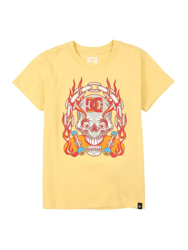 DC Shoes DC Shoes Funkcionalna majica 'BURNING SKULL'  svetlo rumena / siva / oranžna / karminsko rdeča