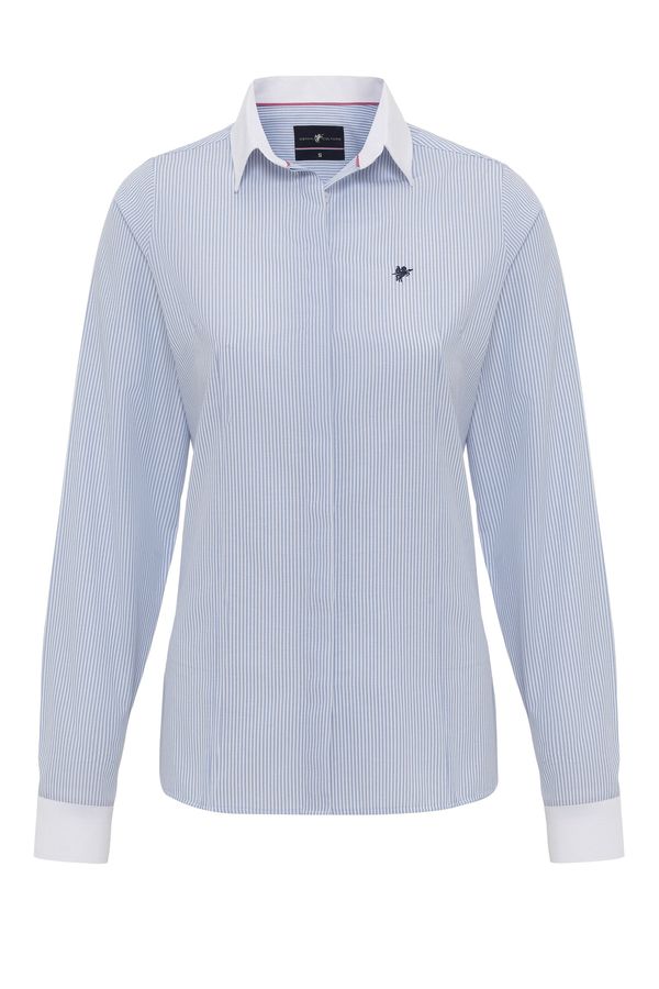 DENIM CULTURE DENIM CULTURE Bluza 'OLIVIA'  modra / mornarska / bela