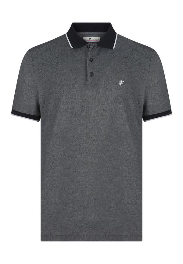 DENIM CULTURE DENIM CULTURE Majica 'TIAGO'  temno siva / črna / bela