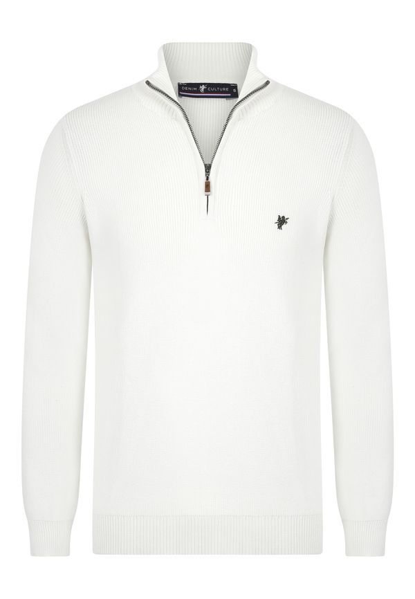 DENIM CULTURE DENIM CULTURE Pulover 'Honour'  ecru / temno zelena