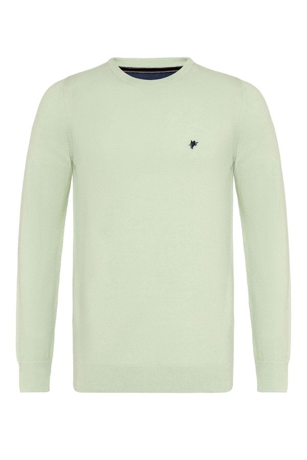 DENIM CULTURE DENIM CULTURE Pulover 'LEVIN'  mornarska / svetlo zelena