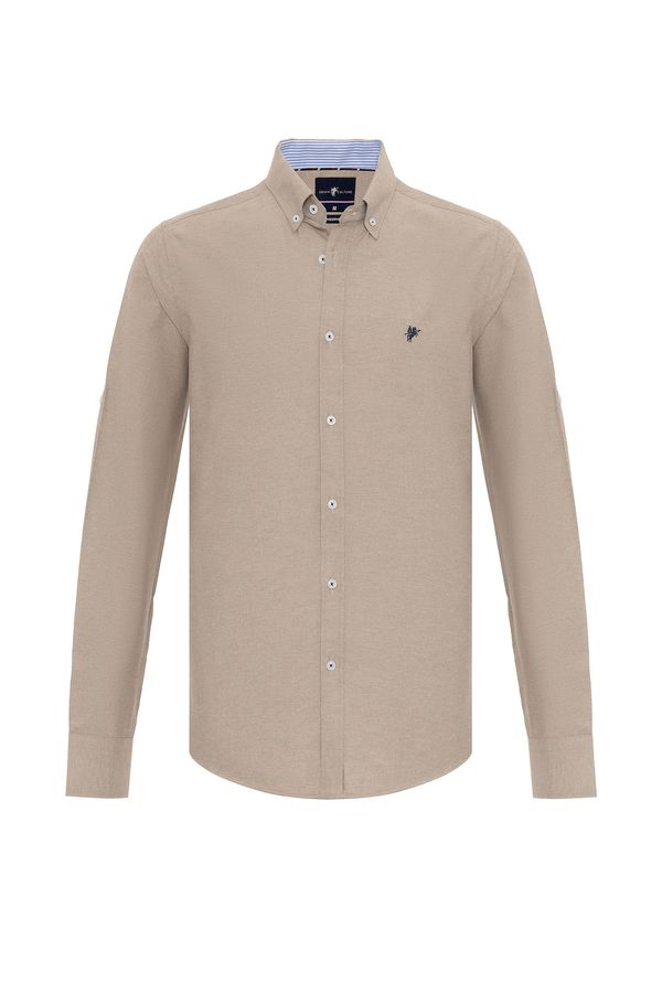 DENIM CULTURE DENIM CULTURE Srajca 'CURTIS'  bež / modra