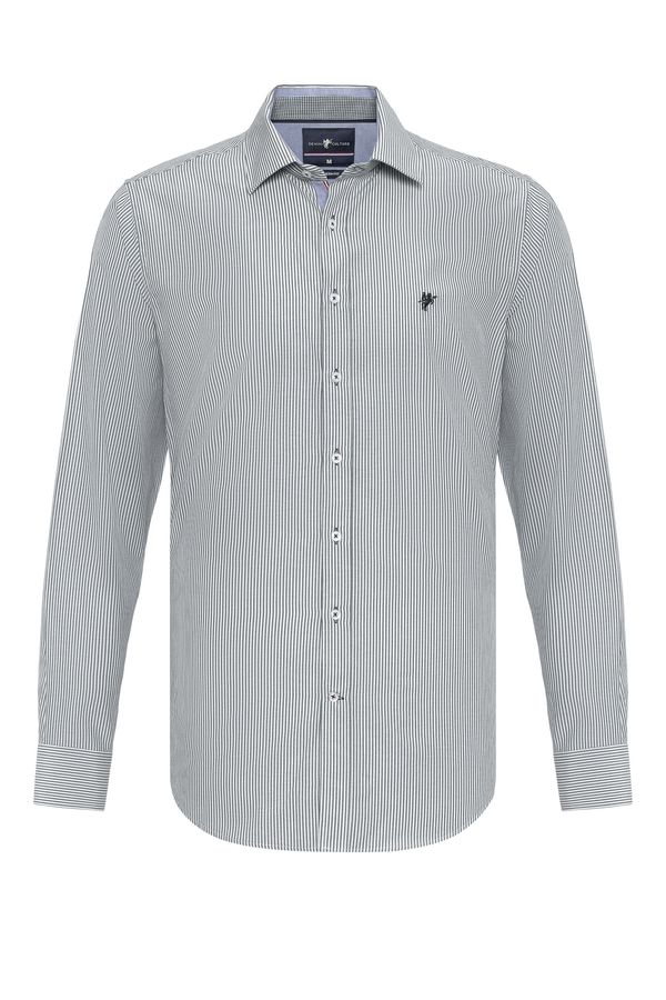 DENIM CULTURE DENIM CULTURE Srajca 'Dexter'  črna / bela