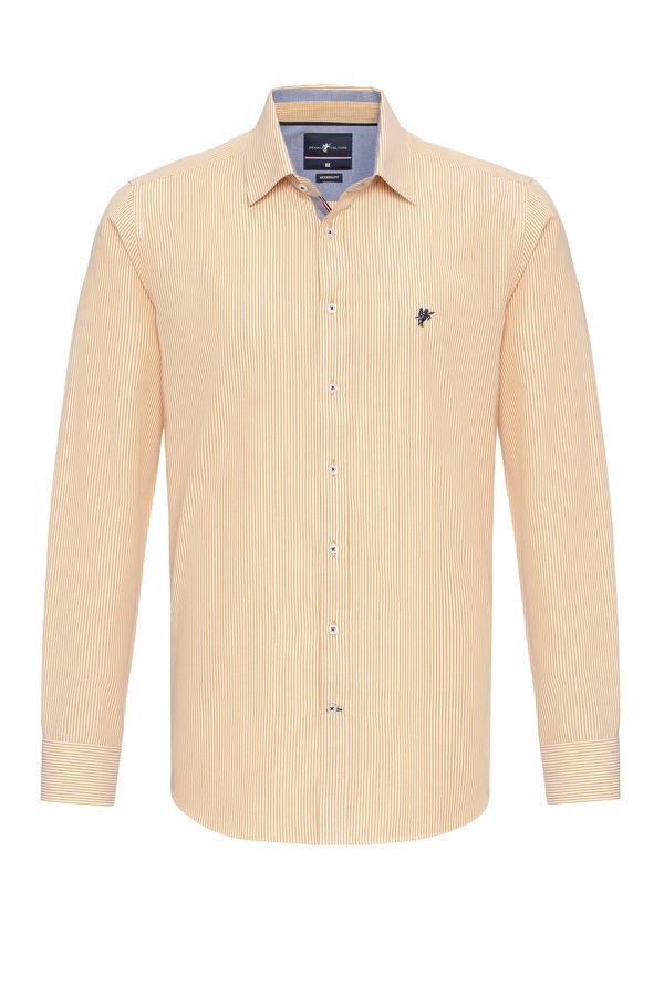 DENIM CULTURE DENIM CULTURE Srajca 'DEXTER'  mornarska / oranžna / bela