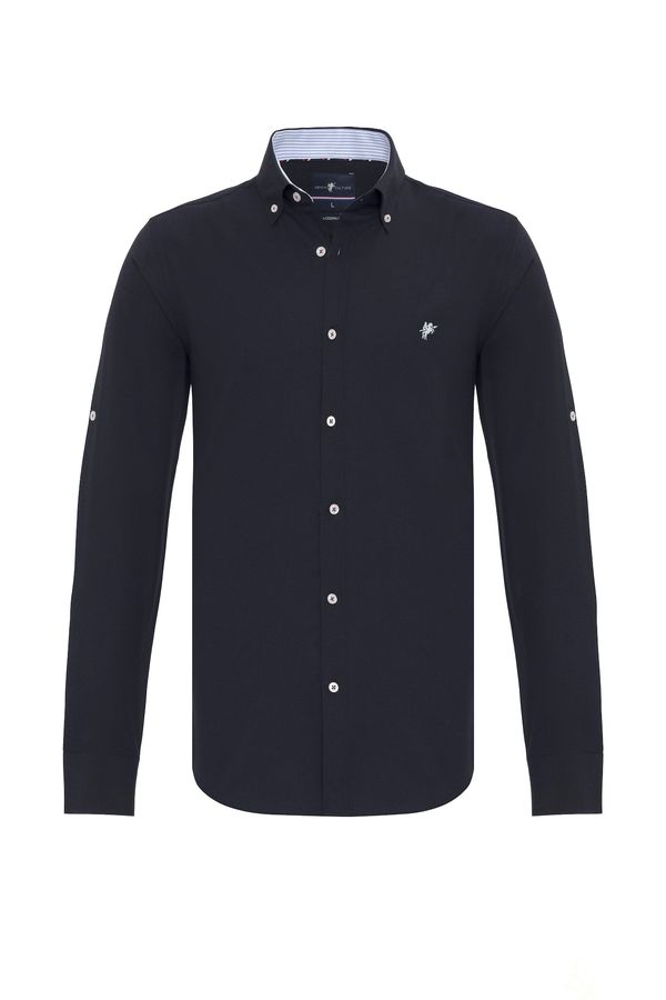 DENIM CULTURE DENIM CULTURE Srajca 'ERLING'  nočno modra / svetlo modra / bela