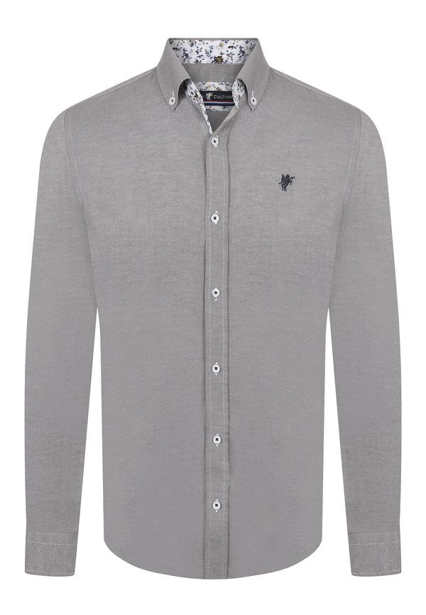 DENIM CULTURE DENIM CULTURE Srajca 'Glenn'  mornarska / svetlo rjava