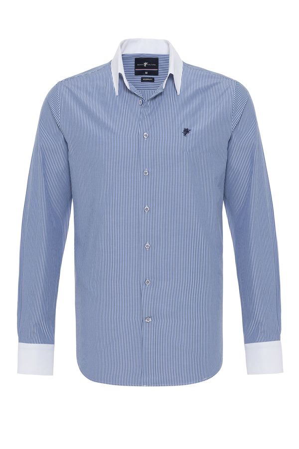 DENIM CULTURE DENIM CULTURE Srajca 'MATS'  indigo / bela