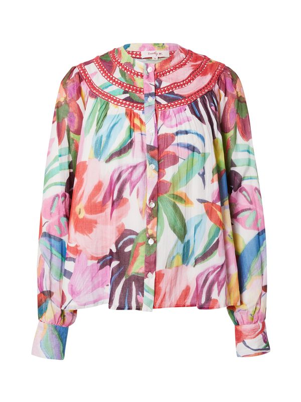 Derhy Derhy Bluza 'LABEL'  kivi / rdeča / rdeče vijolična / bela