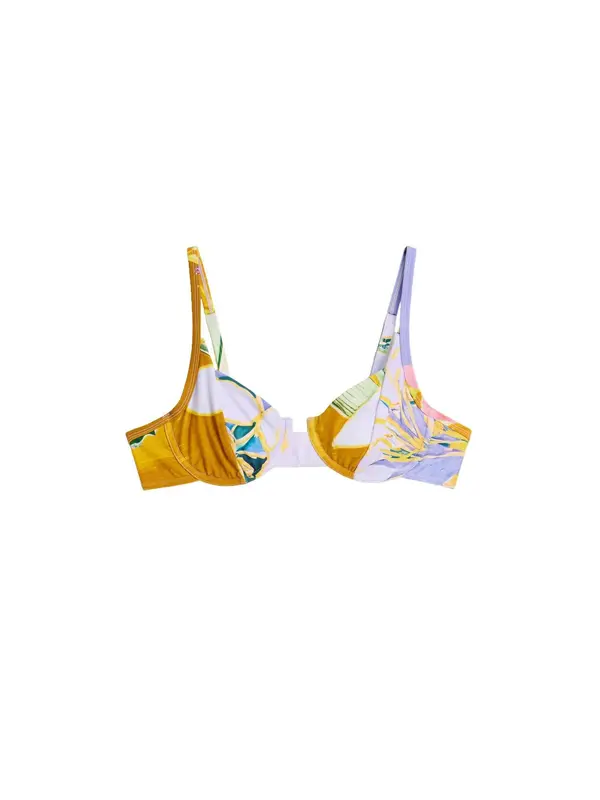 Desigual Desigual Bikini zgornji del  gorčica / petrol / sivka / bela