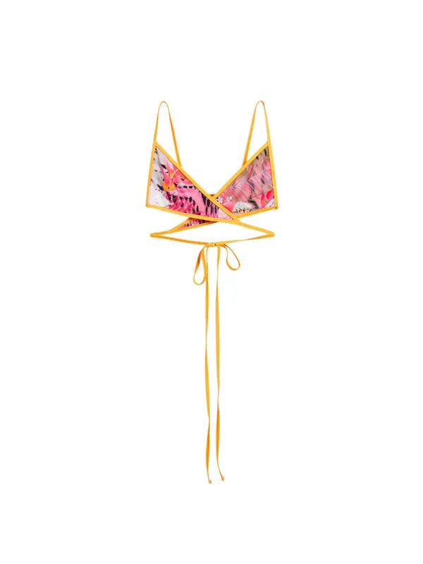 Desigual Desigual Bikini zgornji del  svetlo siva / oranžna / roza / črna