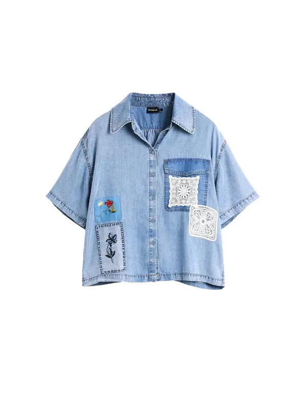 Desigual Desigual Bluza  moder denim / svetlo modra / bela