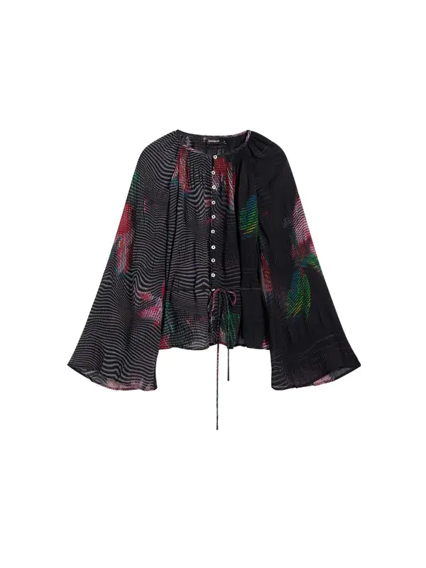 Desigual Desigual Bluza  modra / zelena / svetlo roza / črna