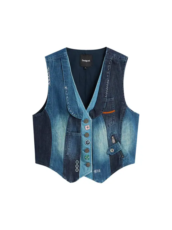 Desigual Desigual Brezrokavnik  modra / marine / moder denim