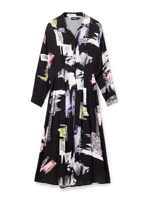 Desigual Desigual Dolga srajca 'PERCY'  apno / staro roza / črna / off-bela