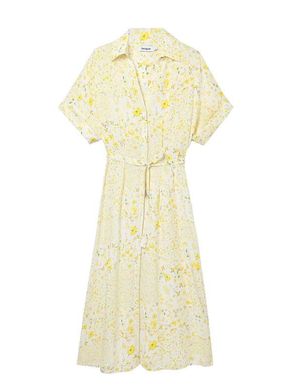 Desigual Desigual Dolga srajca  rumena / zelena / bela