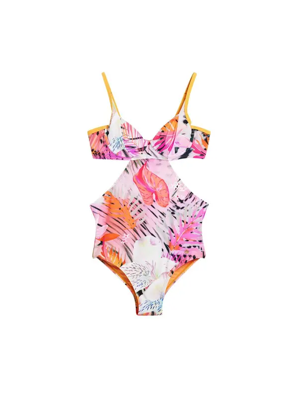 Desigual Desigual Enodelne kopalke  kari / oranžna / črna / bela