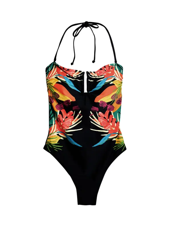 Desigual Desigual Enodelne kopalke  svetlo modra / rumena / črna