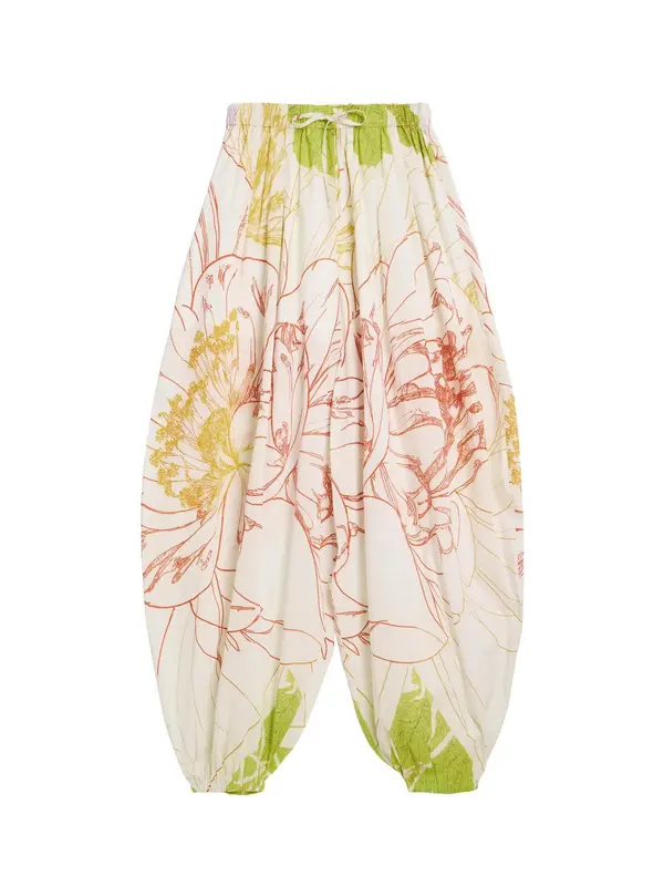 Desigual Desigual Hlače 'Balloon'  bež / limona / travnato zelena