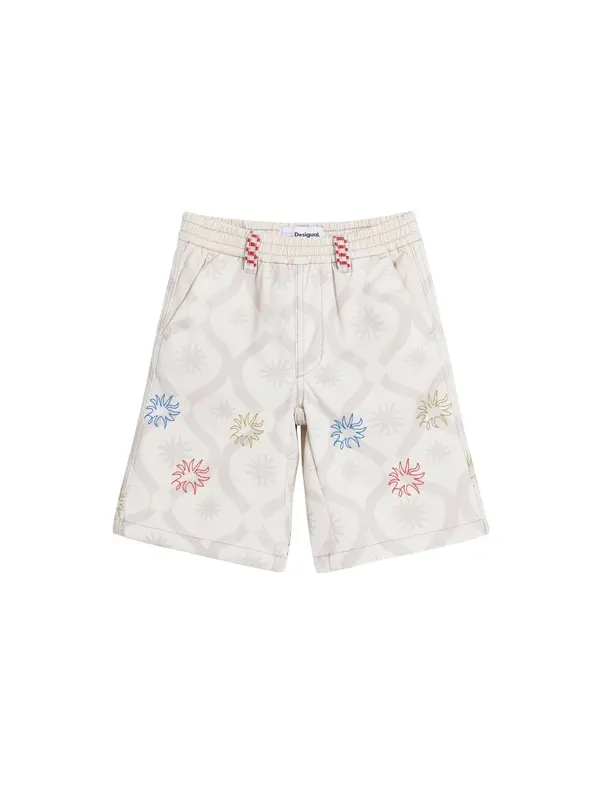 Desigual Desigual Hlače  ecru / modra / rdeča / bela