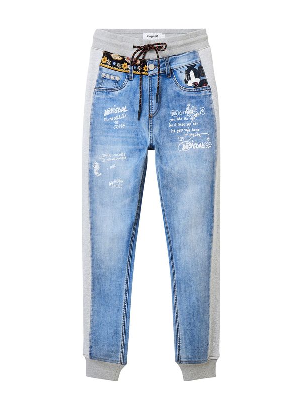 Desigual Desigual Hlače  moder denim / kari / pegasto siva / bela