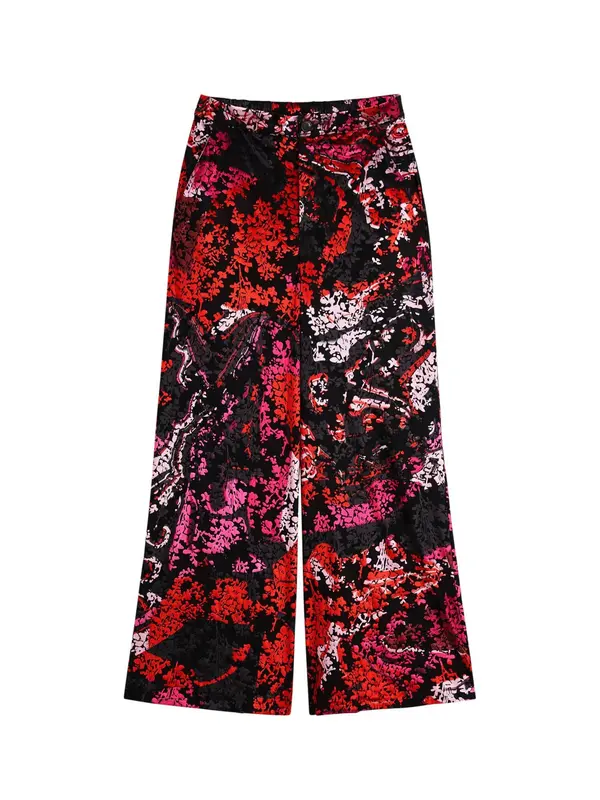Desigual Desigual Hlače  roza / rdeča / črna / bela