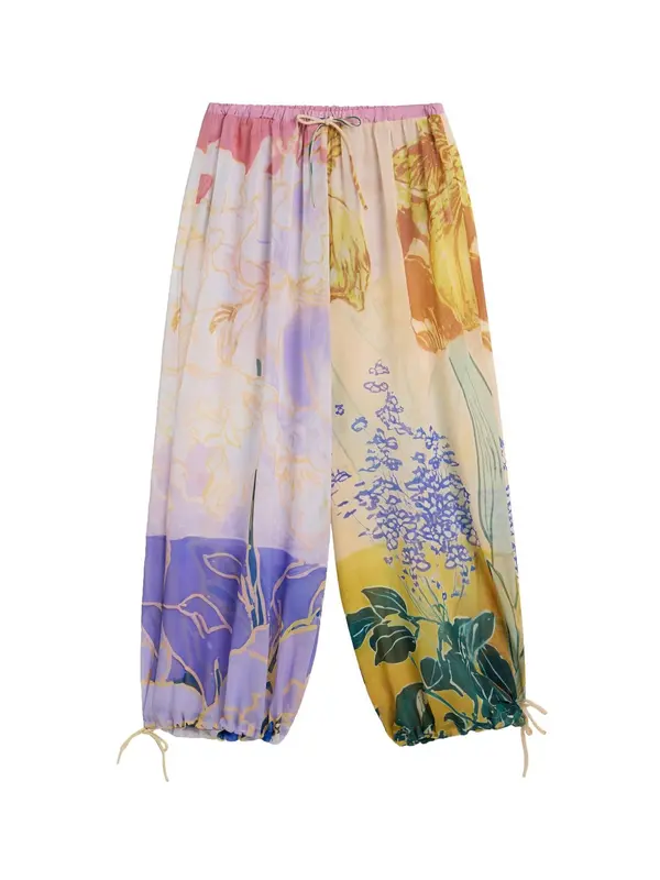 Desigual Desigual Hlače  rumena / zelena / lila