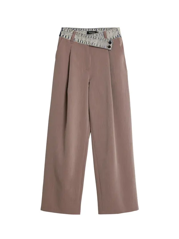 Desigual Desigual Hlače z naborki  burgund