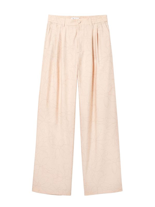 Desigual Desigual Hlače z naborki  ecru / siva