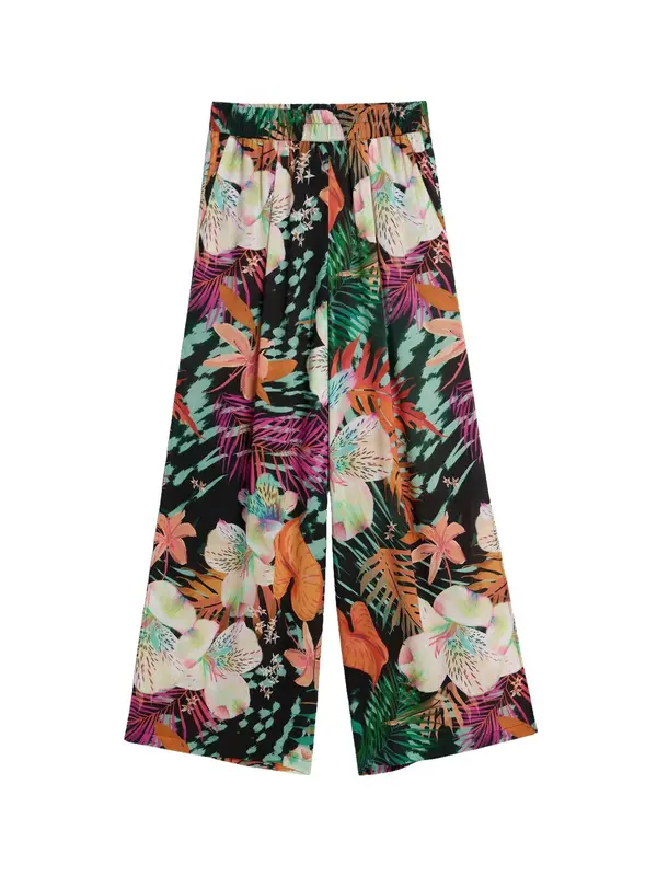 Desigual Desigual Hlače z naborki  meta / oranžna / roza / črna