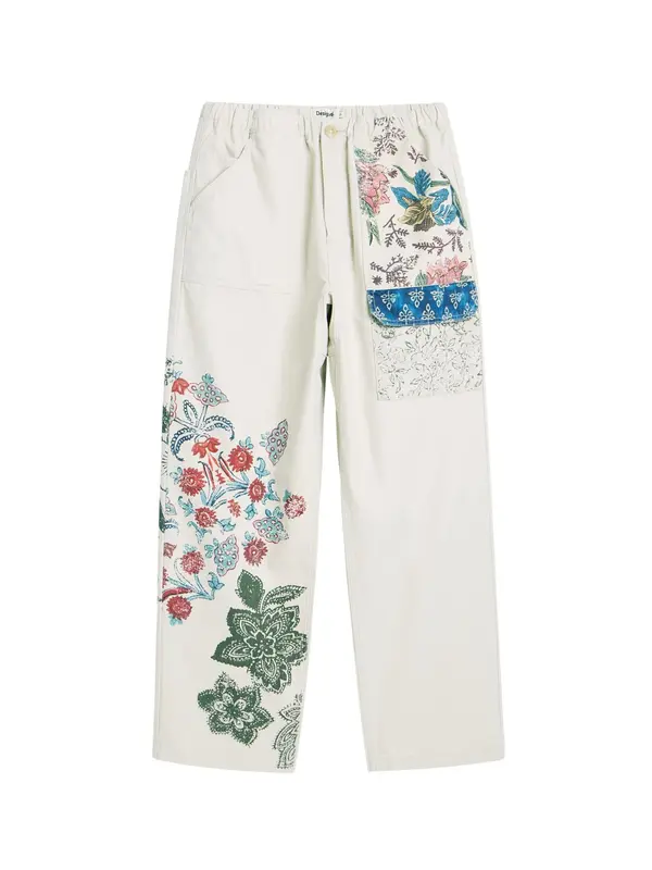 Desigual Desigual Kargo hlače  modra / zelena / rdeča / bela