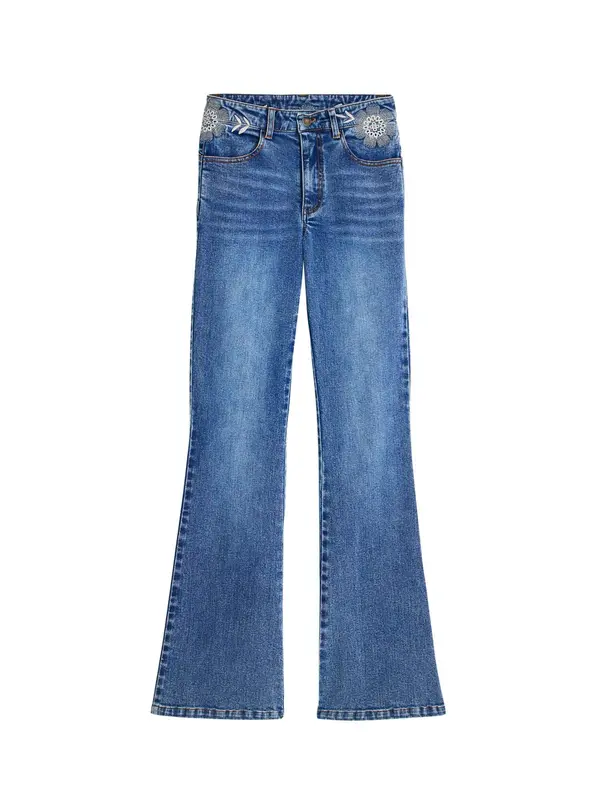 Desigual Desigual Kavbojke  moder denim / bela