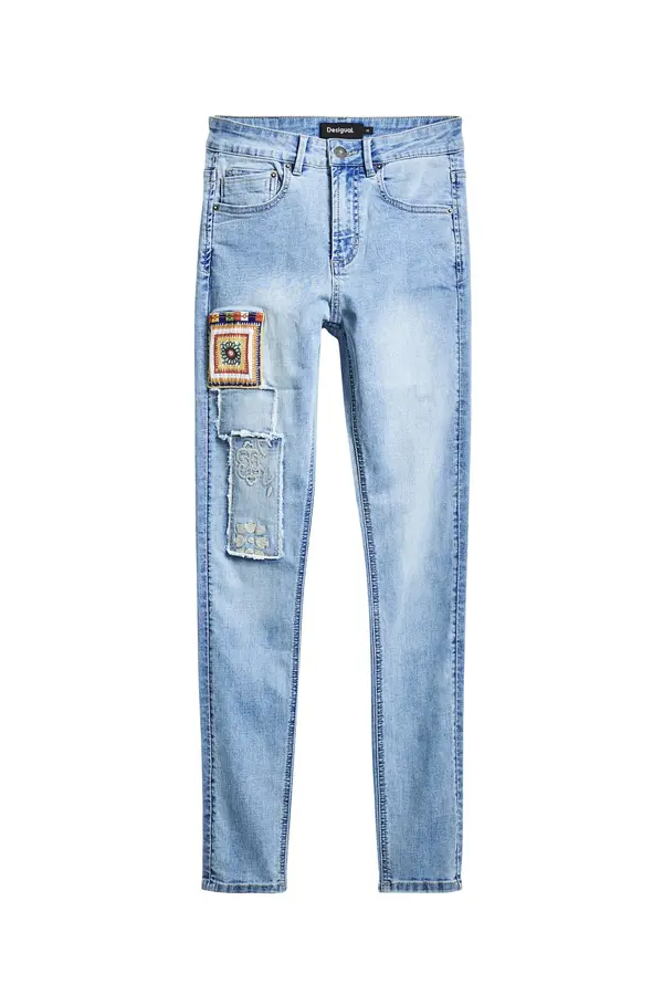 Desigual Desigual Kavbojke  modra / moder denim / rumena / rdeča