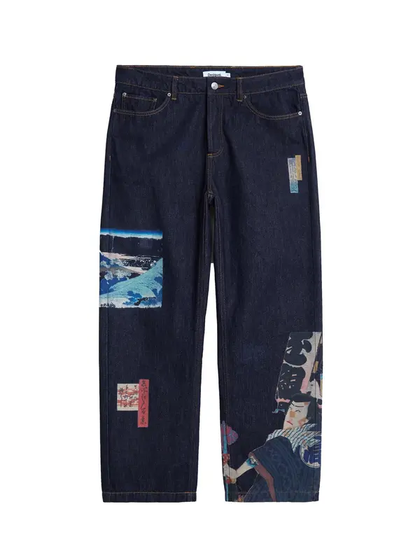 Desigual Desigual Kavbojke  temno modra / rdeča / bela