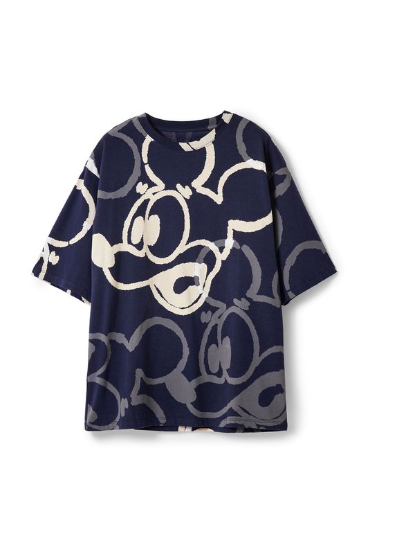 Desigual Desigual Majica 'Arty Mickey Mouse'  bež / mornarska