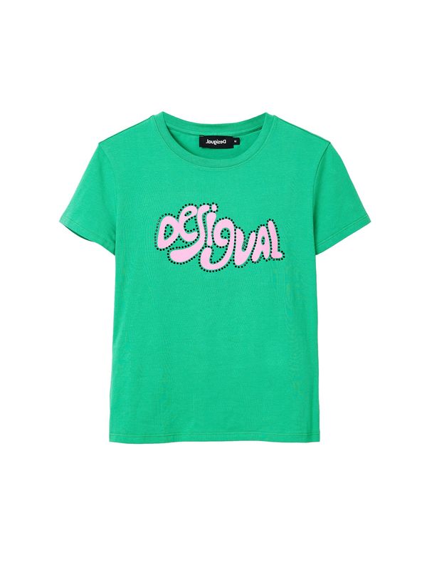 Desigual Desigual Majica 'Barcelona'  zelena / roza / črna