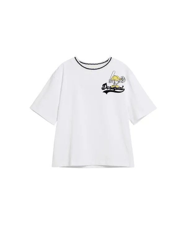 Desigual Desigual Majica 'Baseball'  rumena / črna / bela