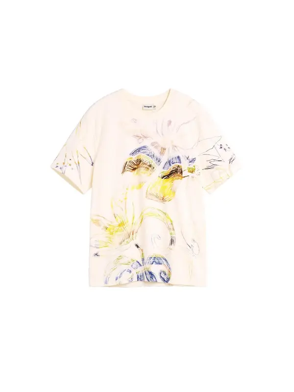Desigual Desigual Majica  kobalt modra / svetlo rumena / bela