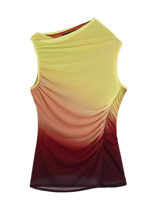 Desigual Desigual Majica  limeta / vinsko rdeča / pastelno rdeča