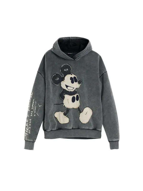 Desigual Desigual Majica 'Mickey'  črna / pegasto črna / bela