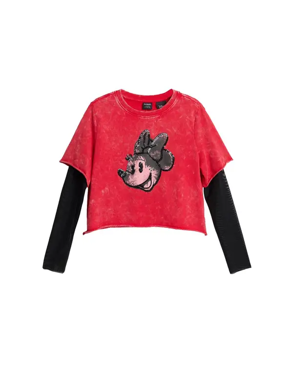 Desigual Desigual Majica 'Minnie Mouse'  rdeča / črna