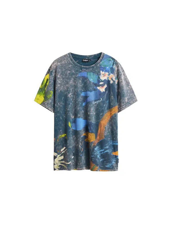 Desigual Desigual Majica  modra / mornarska / oranžna