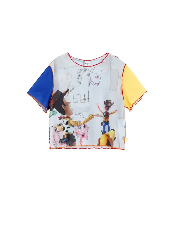 Desigual Desigual Majica  modra / rjava / rumena / rdeča