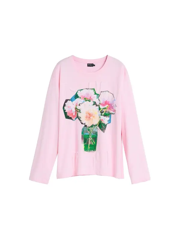 Desigual Desigual Majica  nebeško modra / travnato zelena / roza