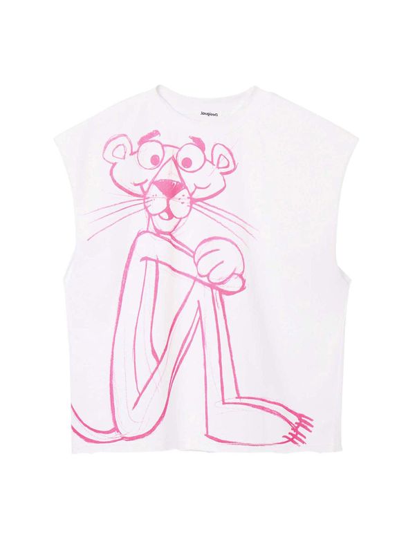 Desigual Desigual Majica 'Pink Panther'  roza / bela