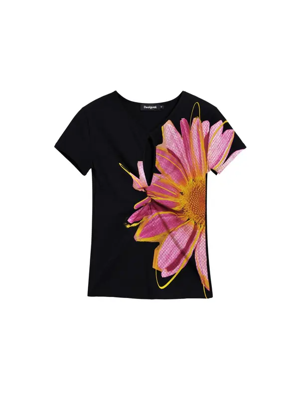 Desigual Desigual Majica  roza / črna