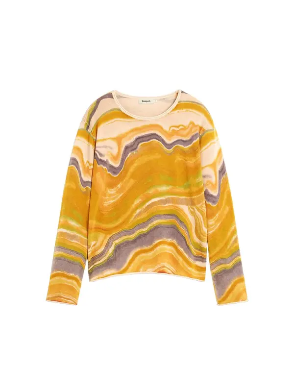 Desigual Desigual Majica  rumena / antracit / marelica
