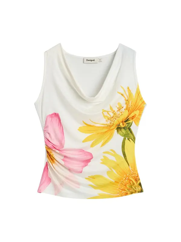 Desigual Desigual Majica  rumena / roza / bela