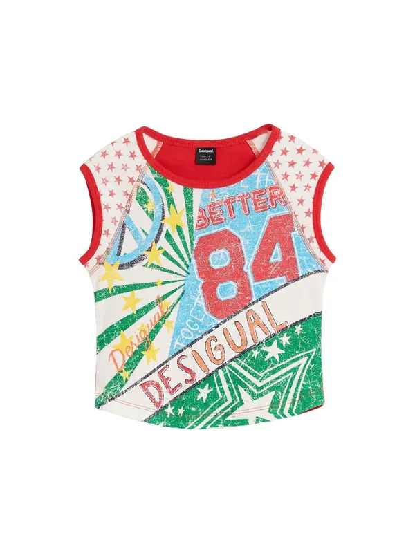 Desigual Desigual Majica  rumena / zelena / rdeča / bela